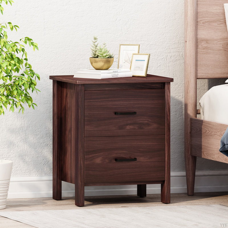 Toolless Assembly Nightstand, Wenge