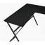 Bureau d'ordinateur Holguin Dazenus au fini noir en forme de L avec plateau spacieux et support d'ordinateur portable, idéal pour les espaces compacts et le multitâche.-122531566