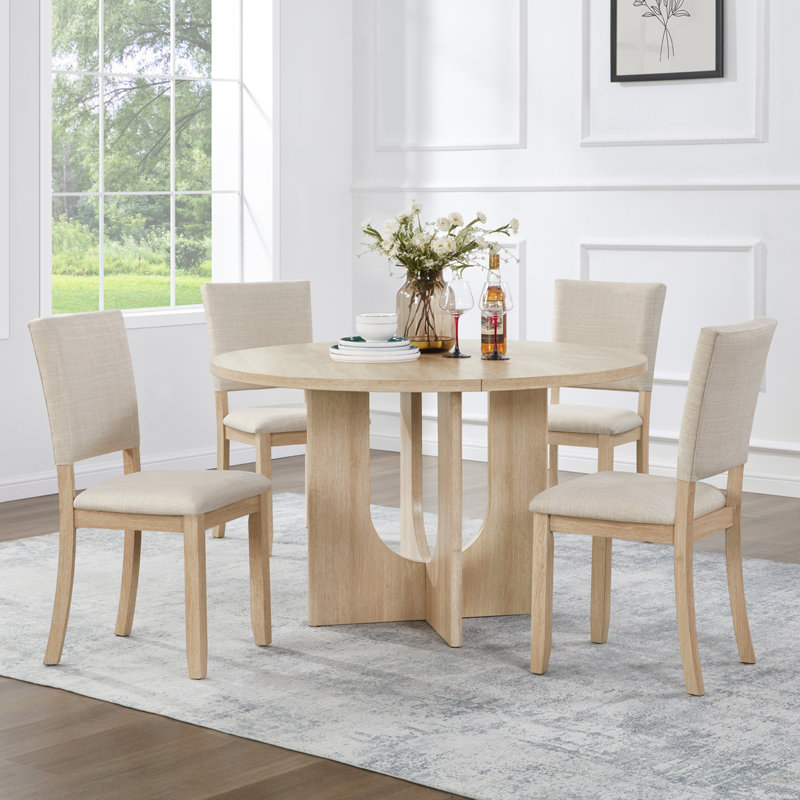Ensemble de table de salle à manger moderne 5 pièces avec 4 chaises rembourrées pour le salon