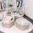 Large Fabric Storage Baskets,6 Pack Linen Closet Storage Containers Bins with Handles Khaki&White