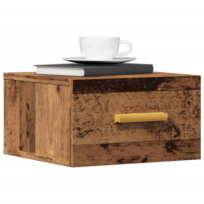 Roshondra 35cm W Manufactured Wood Bedside Table, Old Wood