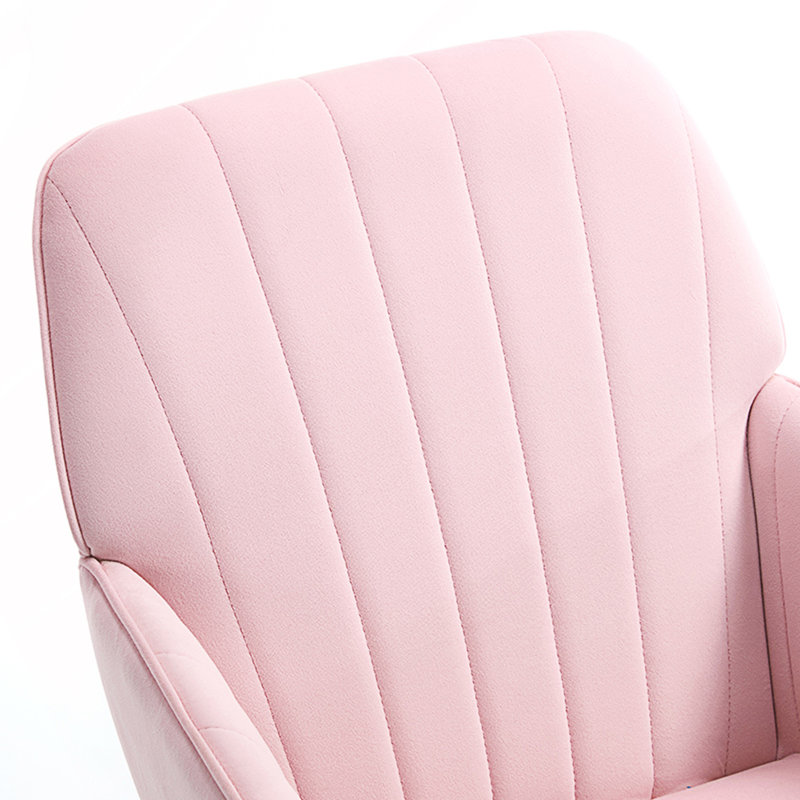 Chaise de bureau réglable, chaise pivotante ergonomique avec dossier, Rose pastel