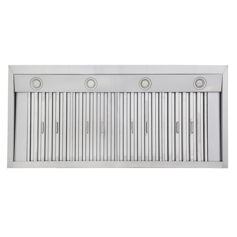 Kucht 48" W Stainless Steel Wall Range Hood, White