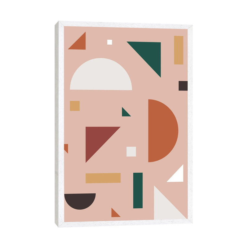 Abstract Geometric XXX - Print on Canvas, 152.5 cm H x 101.5 cm W, White Framed