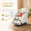 Fauteuil de massage complet YJ-V9Z blanc crème, Ebern Designs, en similicuir, position zéro gravité, chauffant, compact et sans assemblage requis. Fauteuil de massage inclinable YITOUCH V9Z 5D avec chauffage, Bluetooth et commande vocale.
