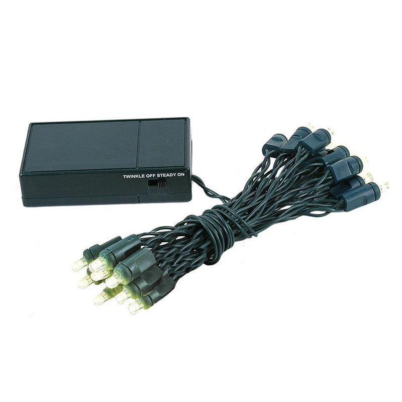 Stryker 20 - Bulb 3 in. Battery Powered Wide Angle LED String Lights, Green, Warm White