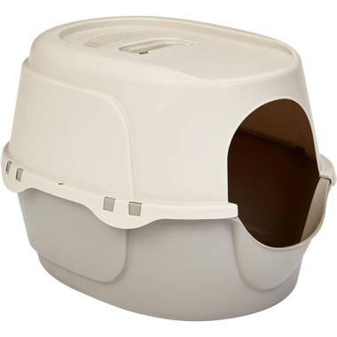 No-Mess Hooded Corner Cat Litter Box, 26 x 20 x 23 Inches, Triangle 