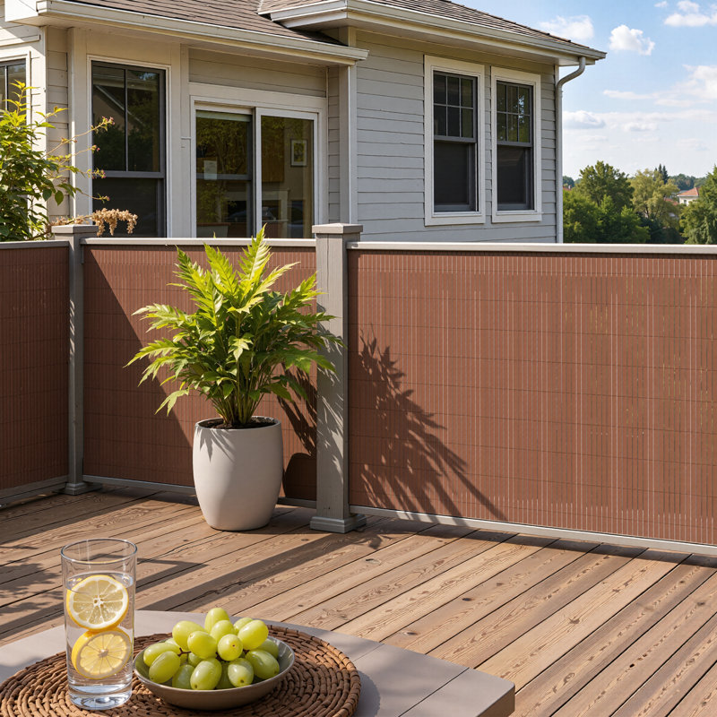 Paravent de balcon 90 x 490 cm (3 pi x 16 pi) - Cloisons et écrans d'intimité extérieurs pour patio, balcon, jardin, piscine, pièce intérieure