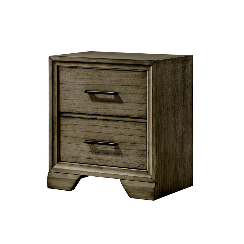 Table de chevet en bois massif exquis avec deux tiroirs pour l'élégance de la chambre à coucher