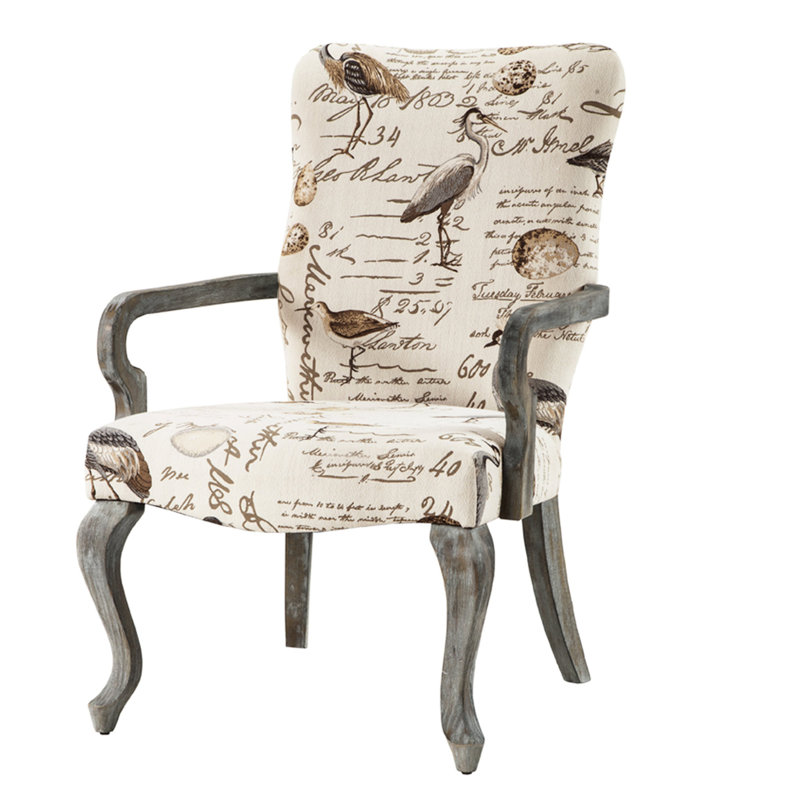 Fauteuil d'appoint au fini gris récupéré avec coussin en mousse à accoudoirs en forme d'oie intrigante et rembourrage multiple
