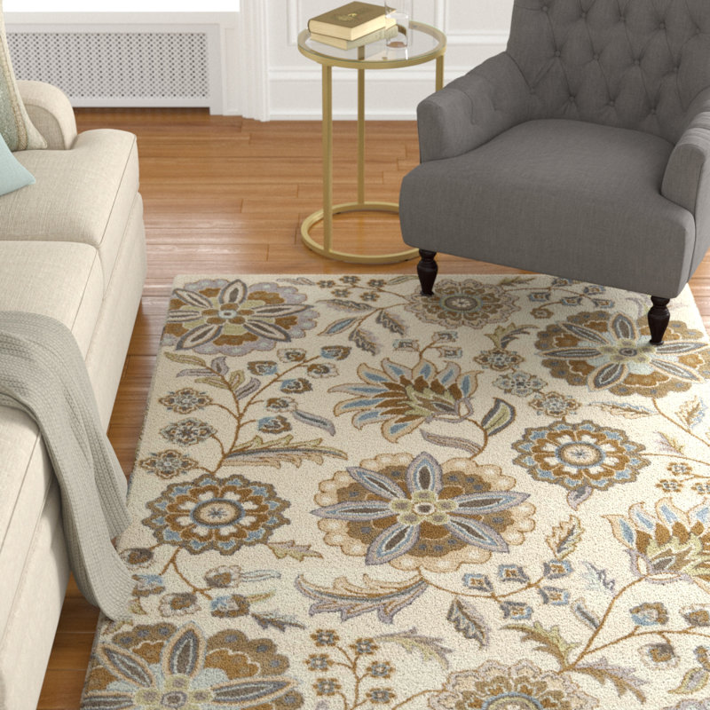Tapis en laine touffeté à la main Elsberry, Rectangle 8 pi x 11 pi