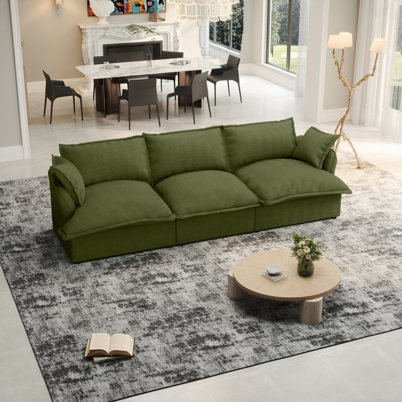 Canapé modulaire 3 places pour salon Rinnie, Vert