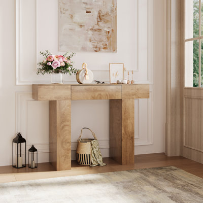 Entryway Console Table, Wooden Rectangular Narrow Long Sofa Table with Drawer, Behind Couch Table for Living Room Hallway Entrance