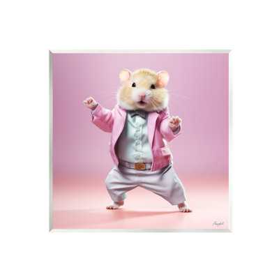 Stupell Industries Dancing Hamster, art giclée par Roozbeh