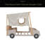 Lit voiture en bois avec coussin, toile de plafond et DEL-1310097823