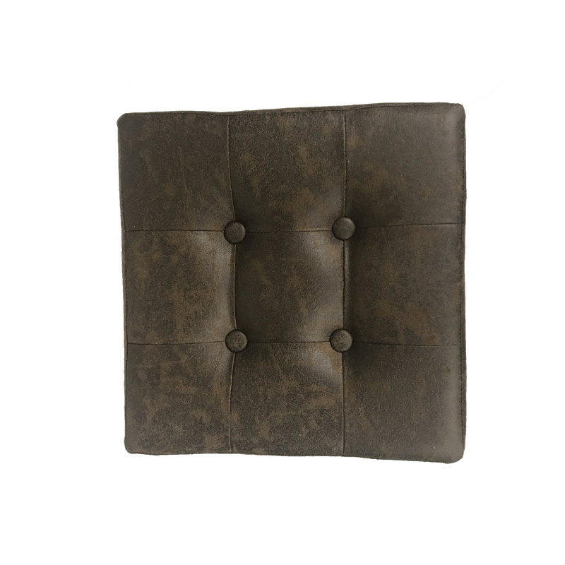 Tannenbaum Faux Leather Ottoman, Brown