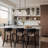 60-Watt 4 Light Antique Black & Gold Shaded Pendant Light Kitchen Island Lighting with Clear Glass Shade-117599827-117599829