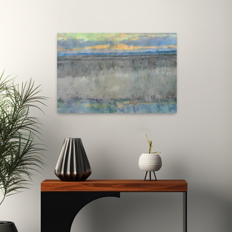 Down By The Bay, art abstrait de paysage côtier, H 16 po x l 24 po