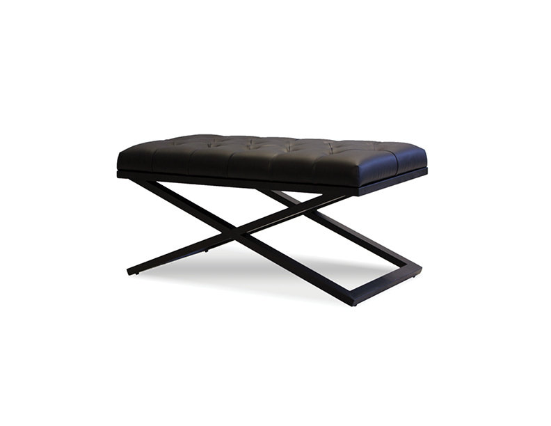 Crosstown Faux Leather Upholstered Bench, 17" H x 36" W x 19" D