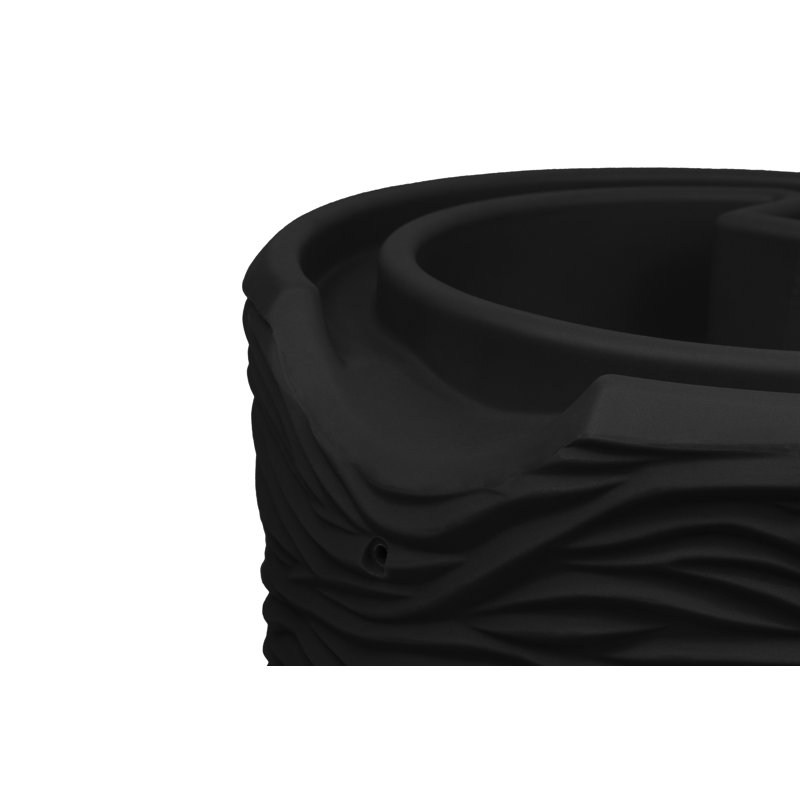 Whaley 65 gallons Baril de pluie en plastique, Noir