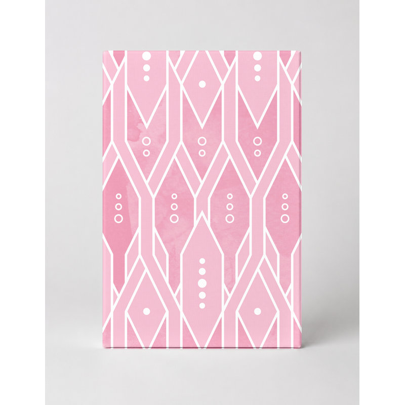 «Pink Geometric Diamond» - Art mural sur toile, 11" W x 14" H