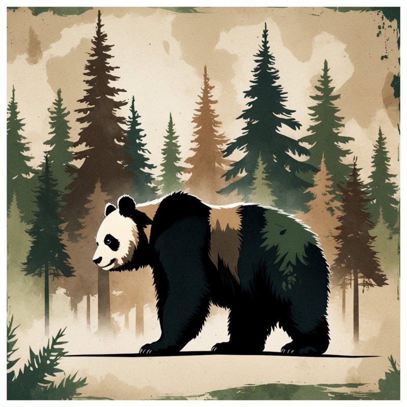 Panda Forest Illustration Comforter, Twin Extra Long