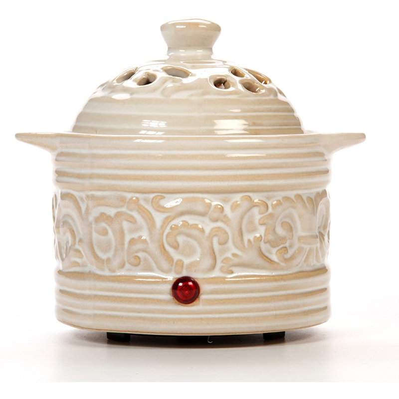 Réchaud électrique de pot-pourri de Hosley de 5,5 po de hauteur, idéal pour les occasions spéciales de mariage, le spa, l'aromathérapie, le reiki, la méditation et le bureau à domicile