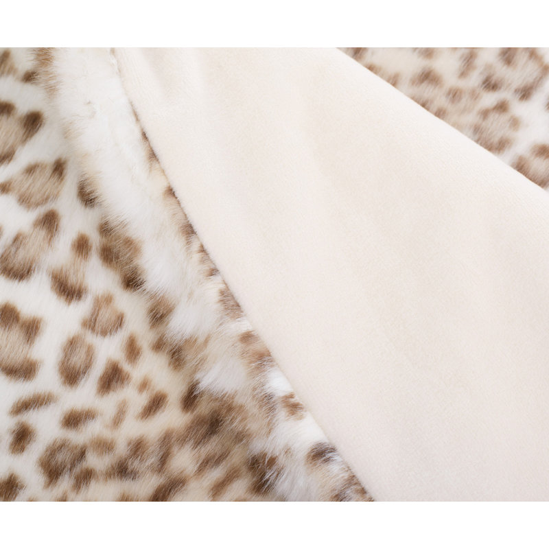 Sibirian Snow Leopard Faux Fur Blanket