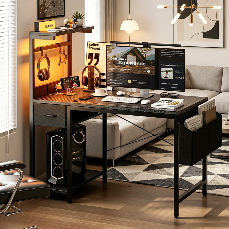 Metal Base Computer Desk