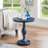  Solmere 22" Round Wood Pedestal End Table, Blue-946813473
