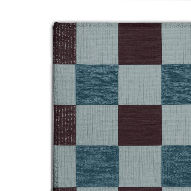 Tapis d'intérieur et d'extérieur à carreaux bleu, Rectangulaire 2 pi x 3 pi