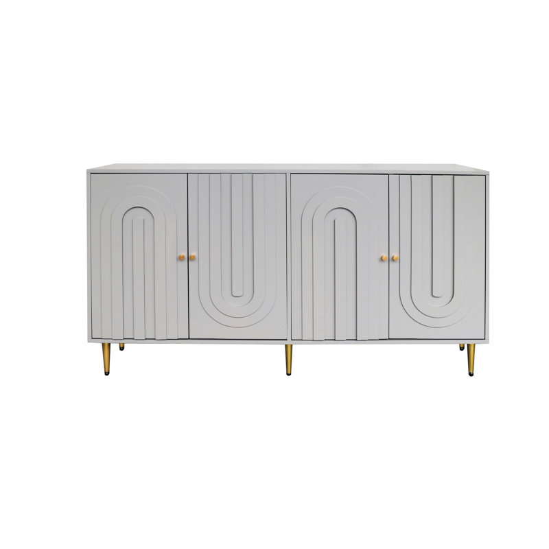 Armoire de rangement Buffet Modern, 33.49" H x 59.87" W x 15.78" D, Gray