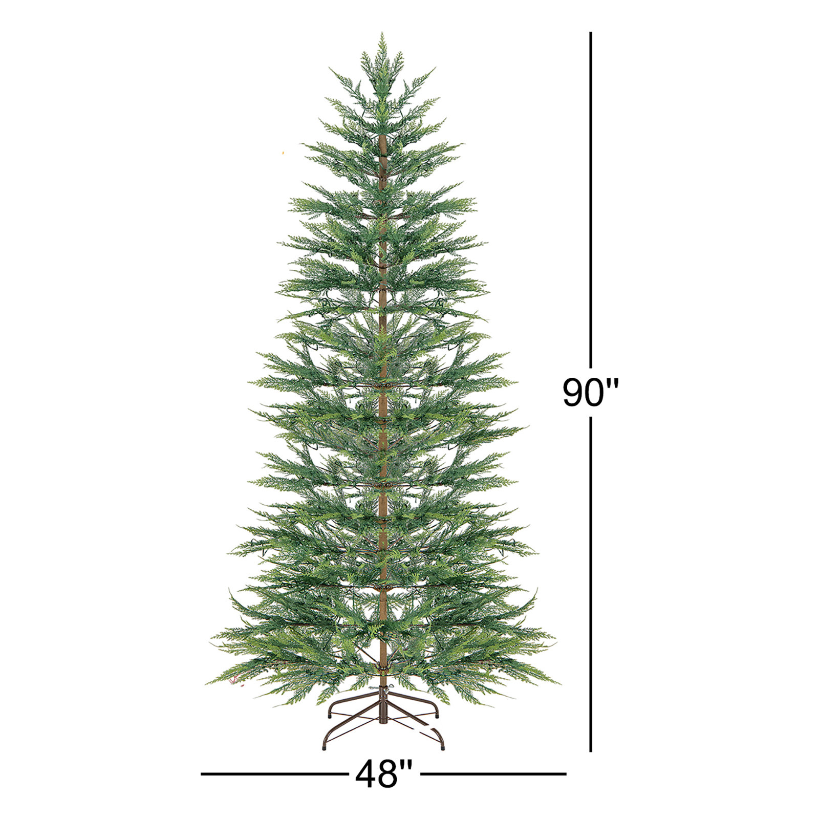 Lighted Artificial Cypress Christmas Tree, 7.50' H