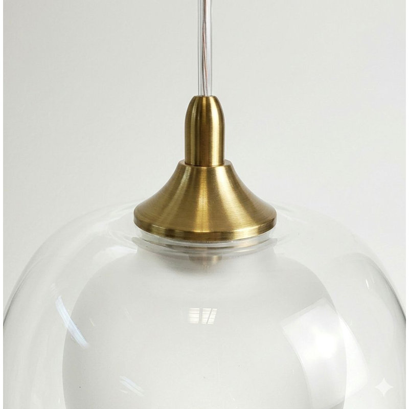 Luminaire suspendu sphère 3 lumières Mission, Laiton