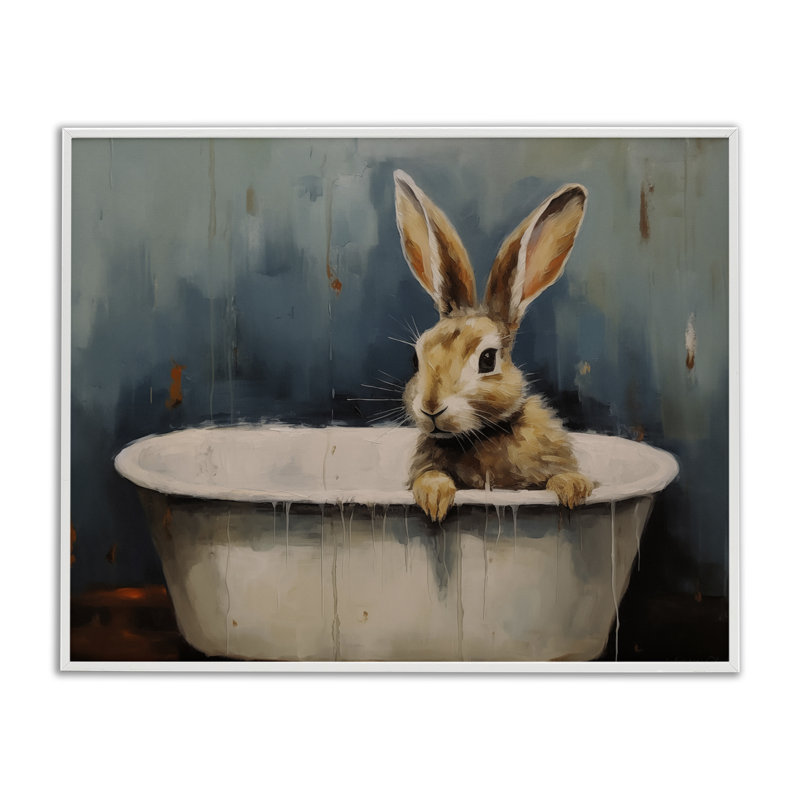 «Baby Bunny in Tub», estampe numérique, design par Arlington Prints, H 24 po x l 30 po