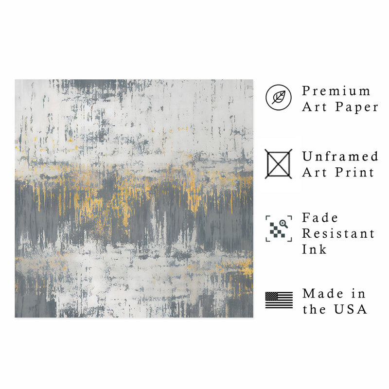 Reproduction d'art abstrait sans cadre, H 14 po x l 14 po