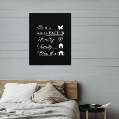 Family & Home Script, Inset Wooden Frame Wall Art，16 X 20