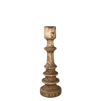 Porte-bougie conique en bois