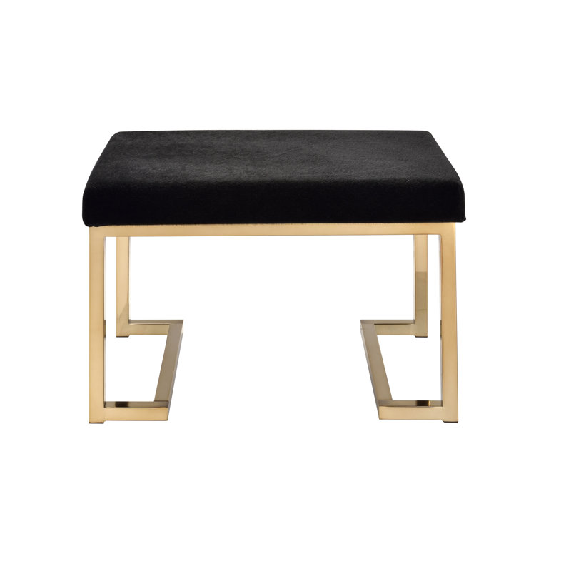 Christeanna Rectangular Upholstered Ottoman with Metal Base