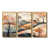Toile avec cadre flottant or