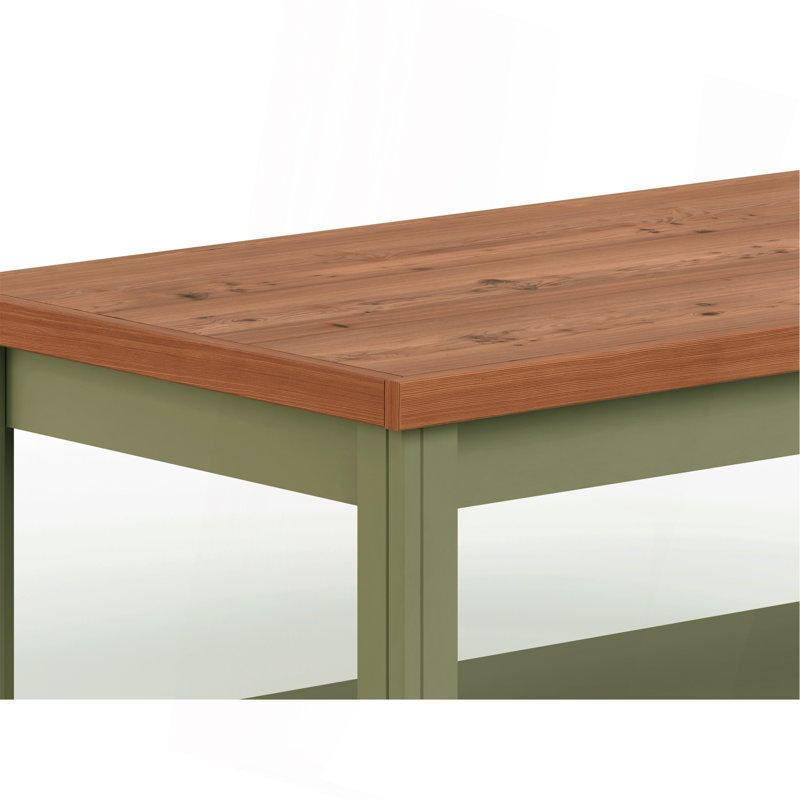 Table basse Brixham 48 po, aucun assemblage requis, finition deux tons, Sauge / bois fruitier
