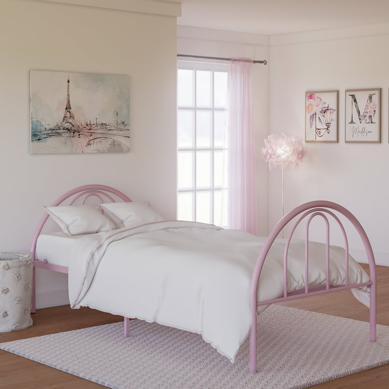 Brooklyn Metal Twin Bed, Pink