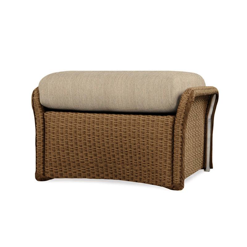 Weekend Retreat Outdoor Ottoman, Remy Pebble, Hickory