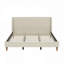 Lit plateforme tapissier moderne en velours beige avec tête de lit à oreilles et pieds en bois, aucun sommier nécessaire-1475453764-1443706238
