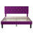 Purple Full Size Velvet Upholstered Platform Bed Frame with Diamond Tufted Headboard, No Box Spring Needed-865645299-805318854
