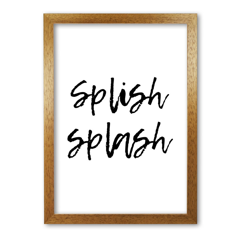Splish Splash - Print, 85 cm H x 60 cm W x 5 cm D, Honey Oak Frame
