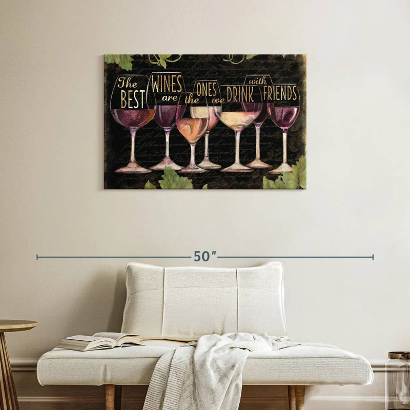 Tergel Wine Line sur fond noir, H 24 po x l 36 po