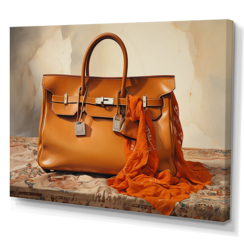 Sac à main brun minimaliste sur toile, H 12 po x l 20 po x P 1 po, Toile tendue