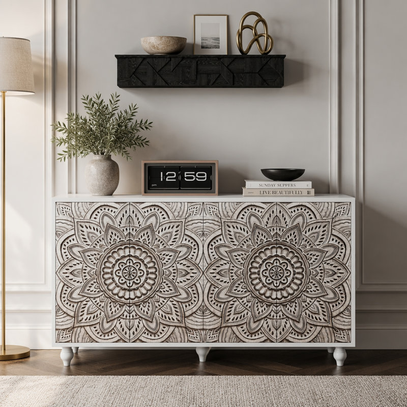 Buffet 60 po Boho Mandala, White