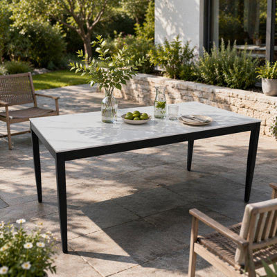 Outdoor Patio 35.5"x71" Aluminum Dining Table